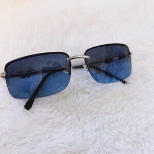 Delia Blue Rimless Butterfly Accent Sunglasses